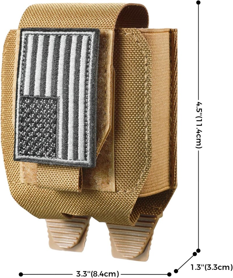 FRTKK Molle Handcuff Pouch, Handcuff Case for Duty Belt/Tactical Vest, Handcuff Holster with USA Flag Patch Fit ASP Handcuff/Hinged Handcuff/Chain Handcuff/Folding Rigid Handcuff - Image 3
